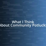 What I Think About Community Potlucks